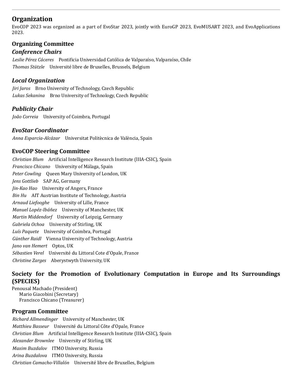 Preview page 8 of Evolutionary Computation in Combinatorial Optimization 23rd Edition Kindle Edition By Leslie Pérez Cáceres , Thomas Stüt