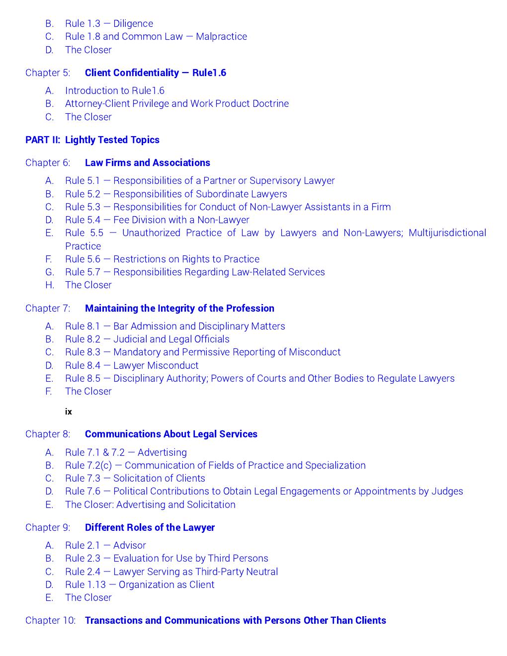 Preview page 9 of Glannon Guide to Professional Responsibility Learning Professional Responsibility Through Multiple Choice Questions and