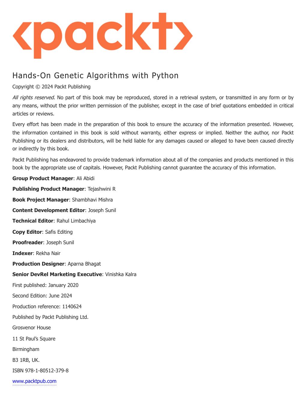 Preview page 2 of Hands On Genetic Algorithms with Python Apply genetic algorithms to solve real world AI