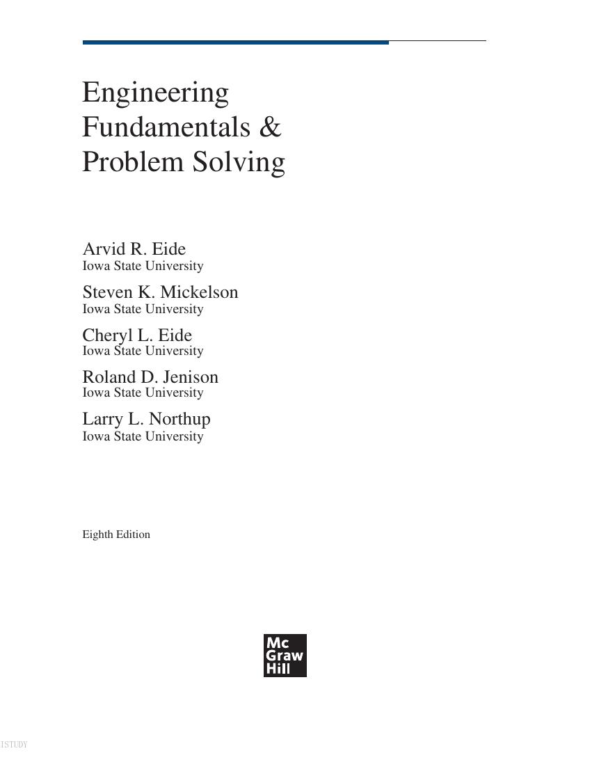 Preview page 2 of Engineering Fundamentals and Problem Solving 8th Edition By Arvid Eide, Roland Jenison, Larry Northup, Steven Mickelson
