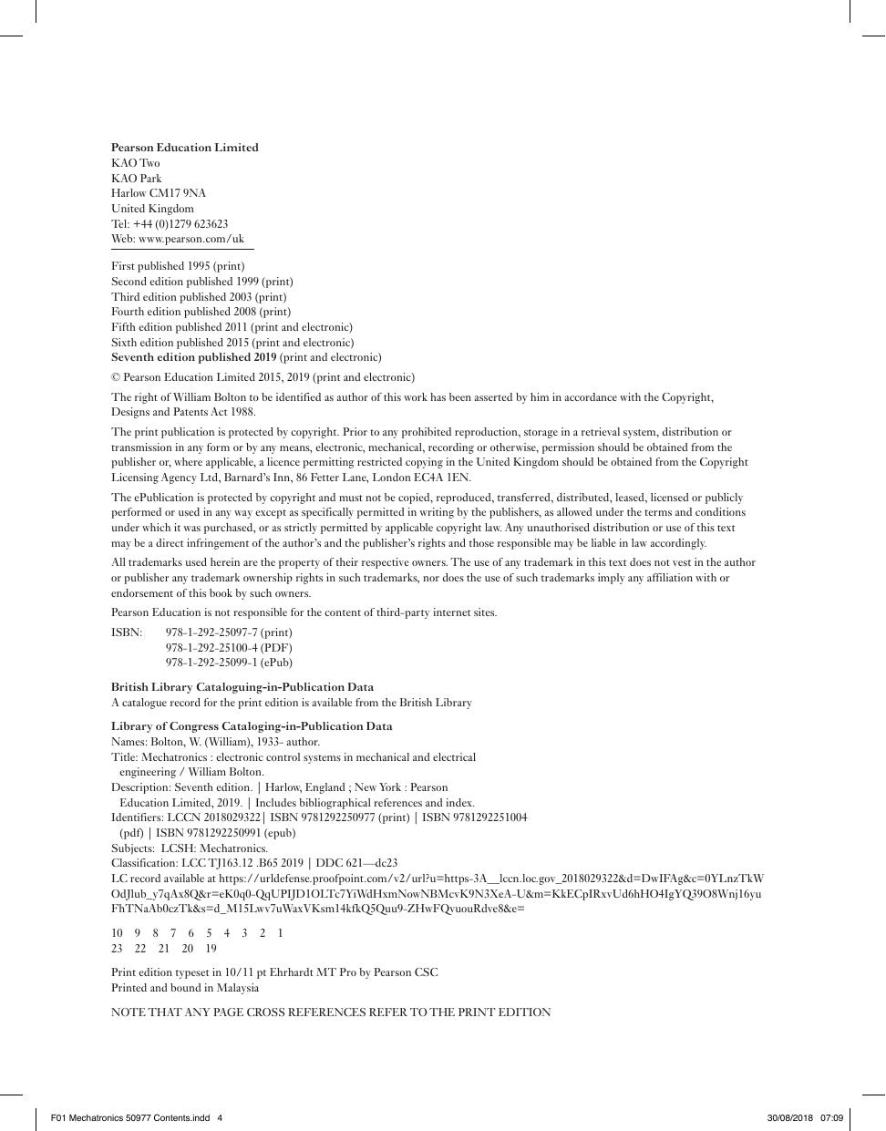 Preview page 5 of Mechatronics Electronic Control Systems In Mechanical and Electrical Engineering 7th Edition By William Bolton