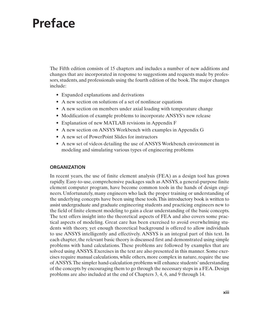 Preview page 2 of Finite Element Analysis Theory and Application with ANSYS 5th Edition By Saeed Moaveni