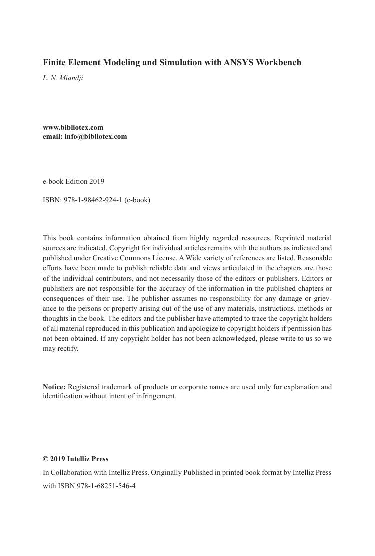 Preview page 6 of Finite Element Modeling and Simulation with ANSYS Workbench By L. N. Miandji
