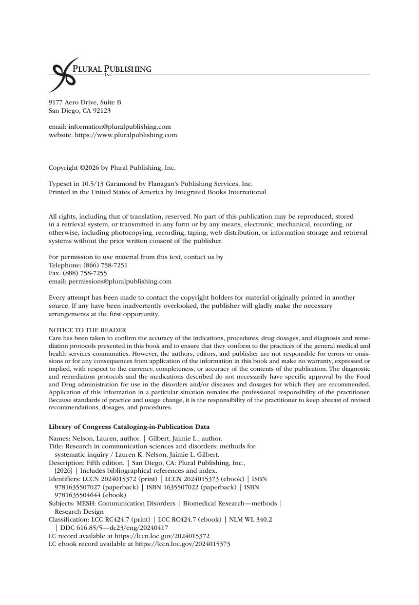 Preview page 5 of Research in Communication Sciences and Disorders Methods for Scientific Inquiry 5th Edition By Lauren Nelson, Jaimie Gil