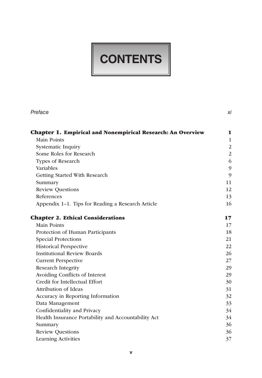 Preview page 6 of Research in Communication Sciences and Disorders Methods for Scientific Inquiry 5th Edition By Lauren Nelson, Jaimie Gil