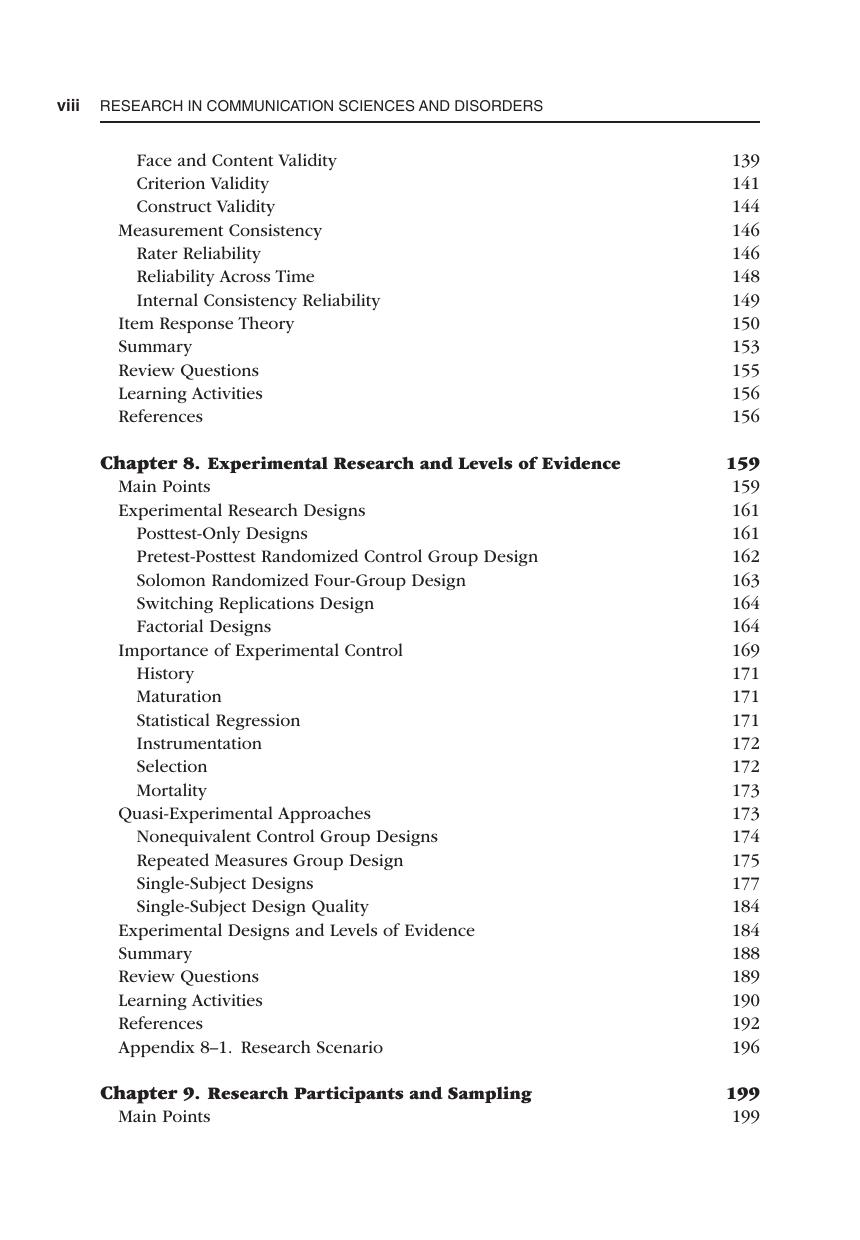 Preview page 9 of Research in Communication Sciences and Disorders Methods for Scientific Inquiry 5th Edition By Lauren Nelson, Jaimie Gil