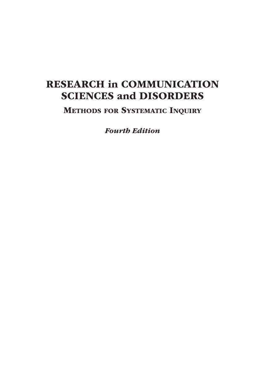 Preview page 2 of Research in Communication Sciences and Disorders Methods for Systematic Inquiry 4th Edition By Lauren Nelson, Jaimie Gil