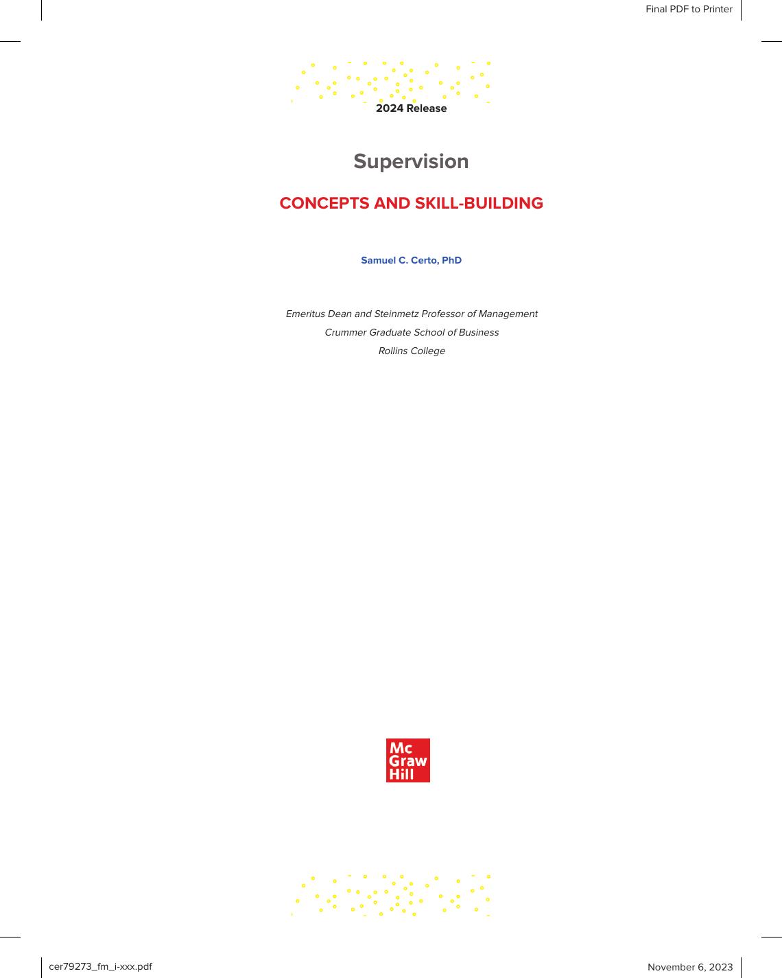 Preview page 2 of Supervision Concepts and Skill-Building 2024 Release By Samuel Certo