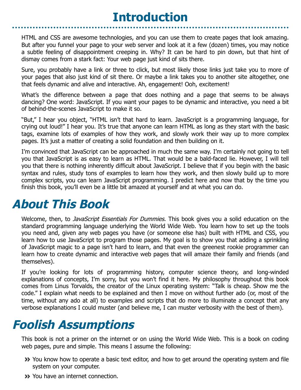 Preview page 8 of JavaScript Essentials For Dummies 1st Edition By Paul McFedries