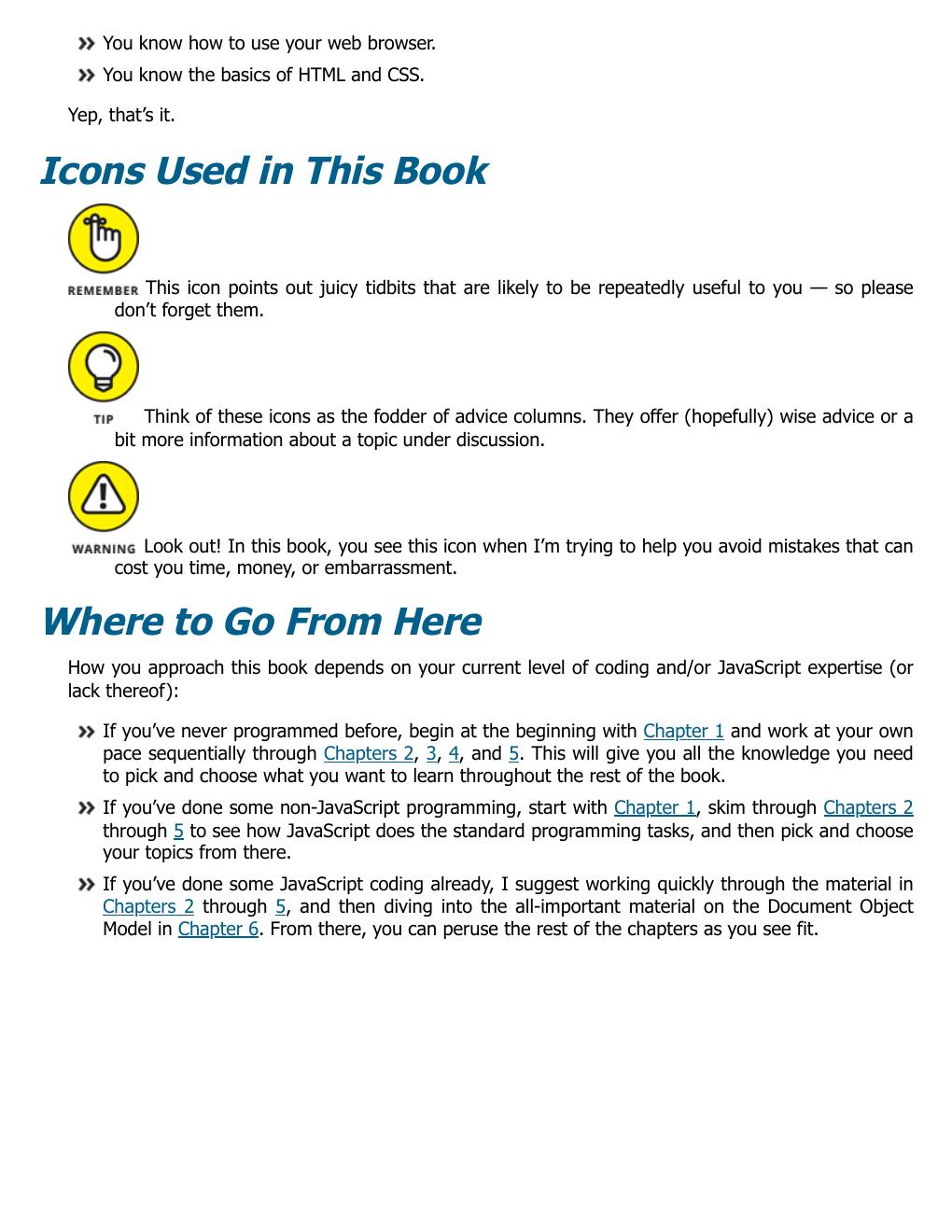 Preview page 9 of JavaScript Essentials For Dummies 1st Edition By Paul McFedries