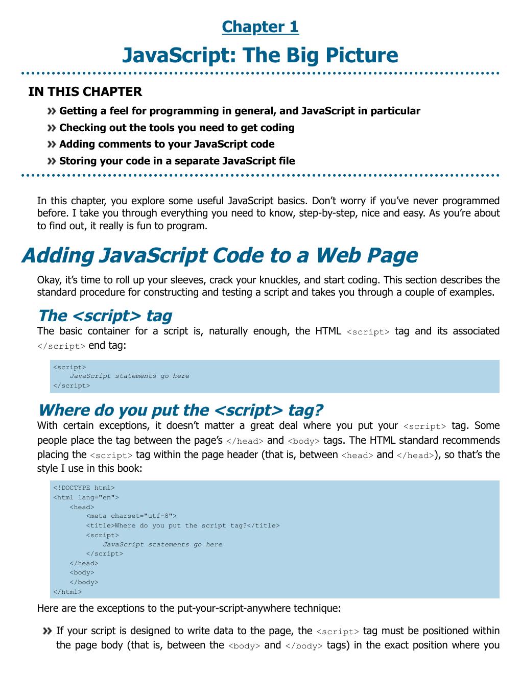 Preview page 10 of JavaScript Essentials For Dummies 1st Edition By Paul McFedries