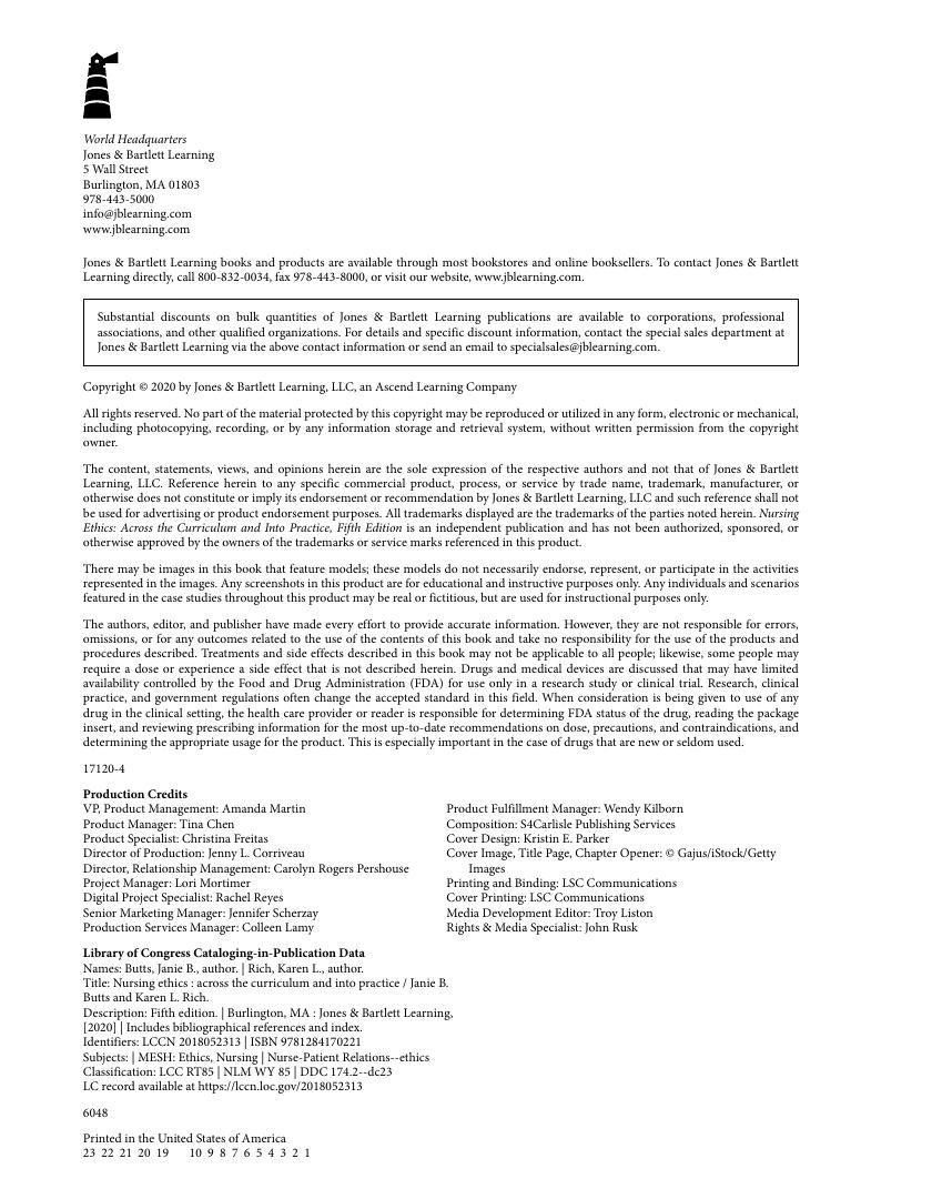 Preview page 7 of Nursing Ethics Across the Curriculum and Into Practice Across the Curriculum and Into Practice 5th Edition By Janie Butt