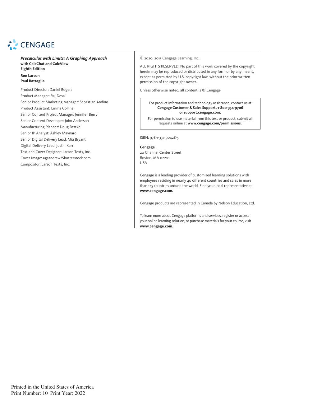 Preview page 6 of Precalculus with Limits A Graphing Approach 8th Edition By Ron Larson, Paul Battaglia