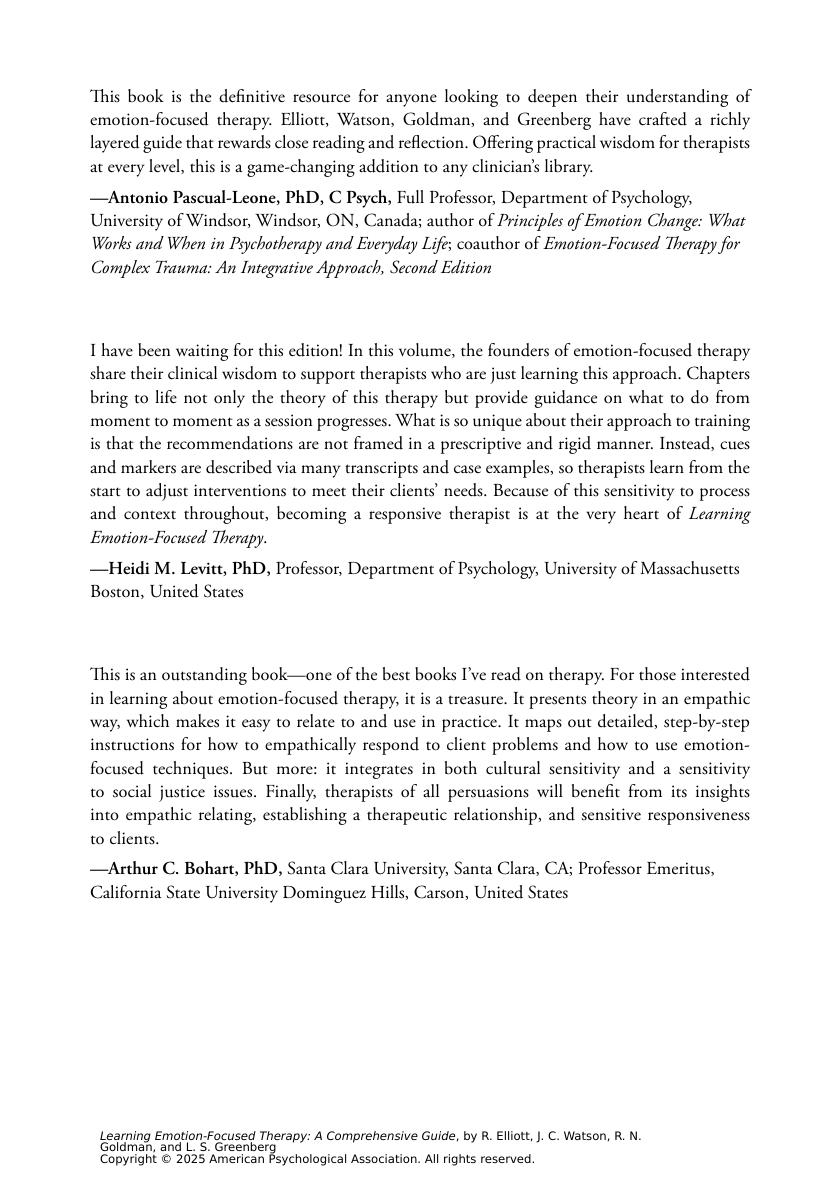 Preview page 4 of Learning Emotion-Focused Therapy A Comprehensive Guide 2nd Edition By Robert Elliott, Jeanne Watson, Rhonda Goldman, Les