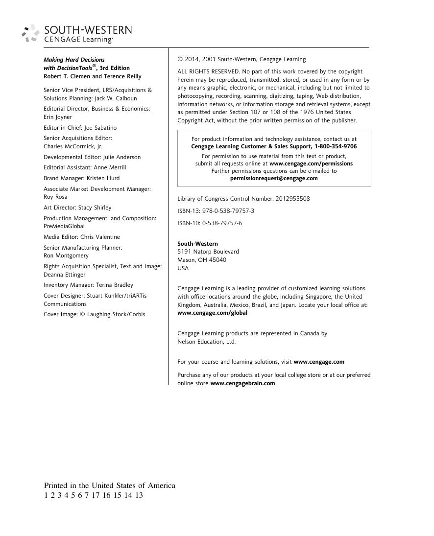 Preview page 5 of Making Hard Decisions with Decisiontools 3rd Edition By Robert Clemen, Terence Reilly