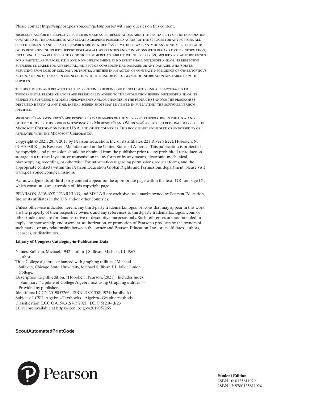 Preview page 8 of College Algebra Enhanced with Graphing Utilities 8th edition By Michael Sullivan, Michael Sullivan III