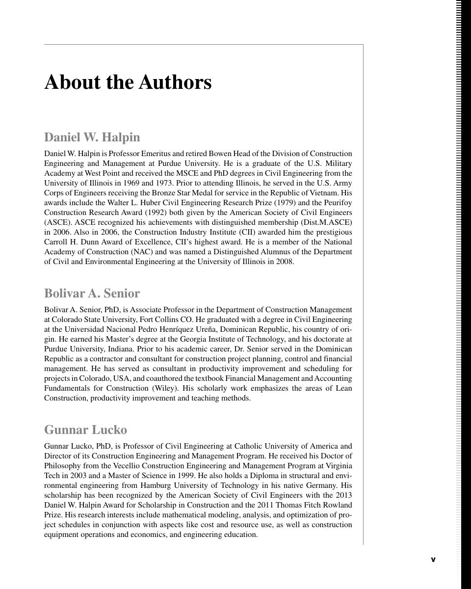 Preview page 7 of Construction Management 5th Edition By Daniel W. Halpin, Bolivar A. Senior