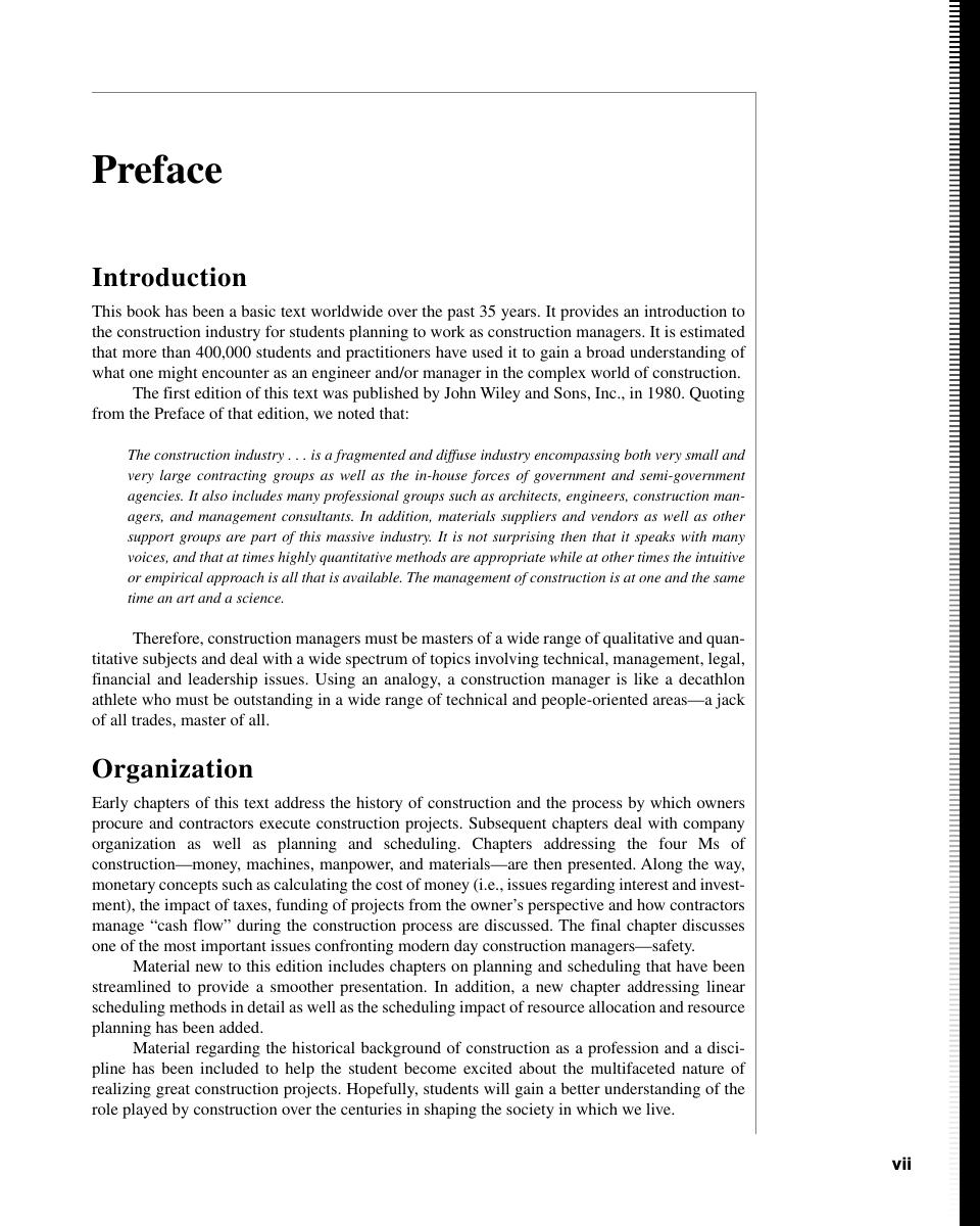 Preview page 9 of Construction Management 5th Edition By Daniel W. Halpin, Bolivar A. Senior