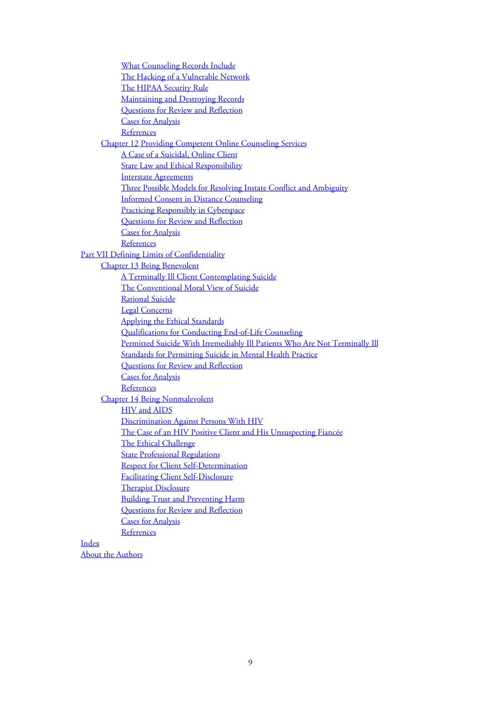 Preview page 9 of Counseling Ethics for the 21st Century A Case-Based Guide to Virtuous Practice By Elliot D Cohen