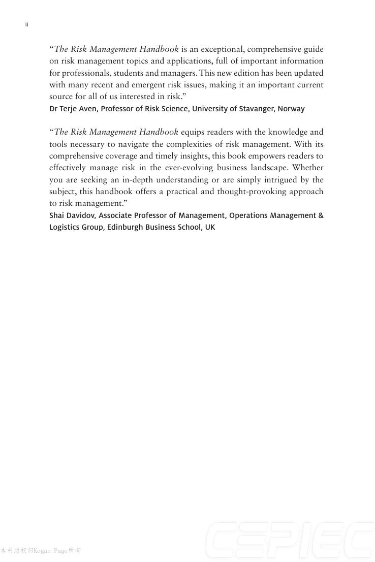 Preview page 3 of The Risk Management Handbook 2nd Edition By David Hillson eBook PDF
