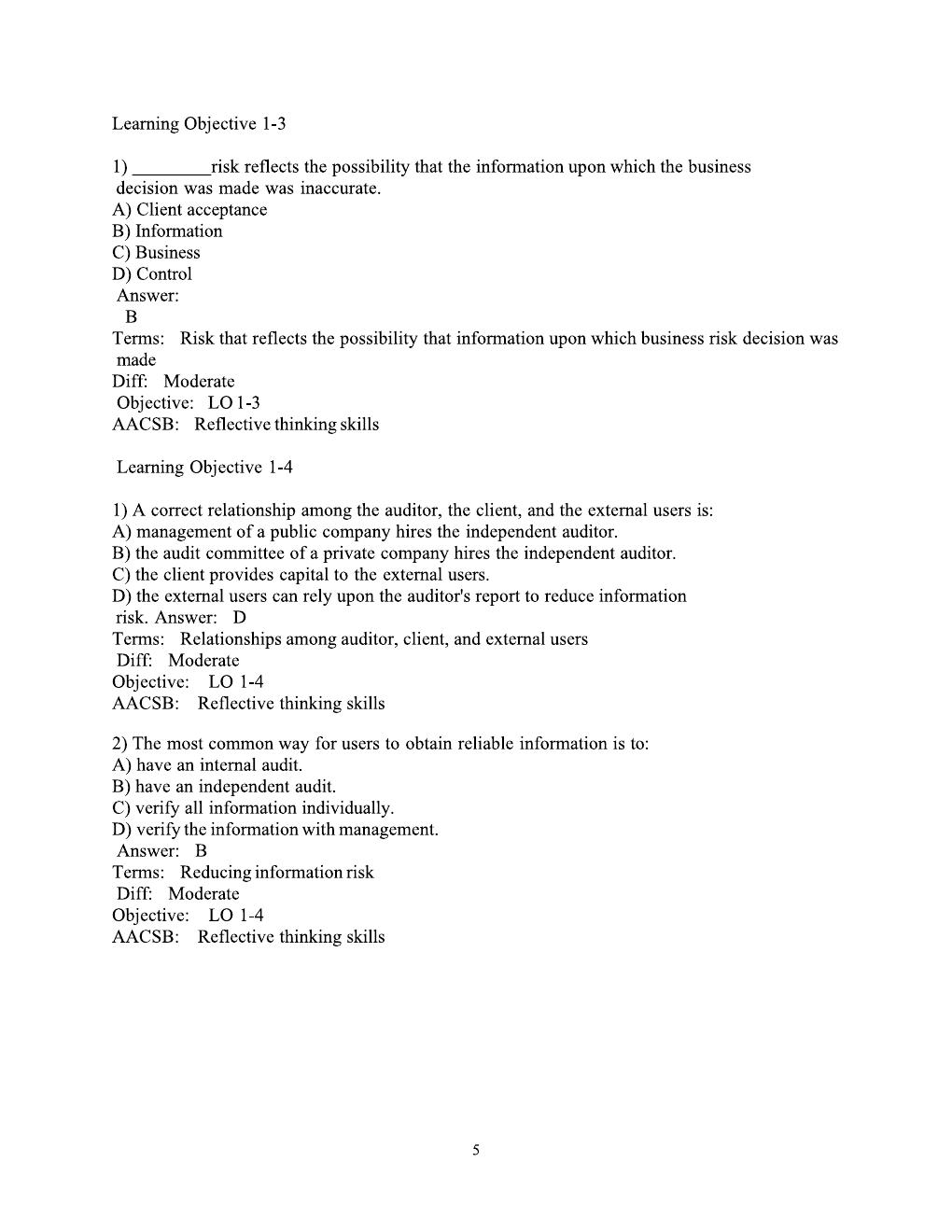 Preview page 6 of Auditing & Assurance Services Test Bank (16th Edition) - Arens, Elder, Beasley, Hogan