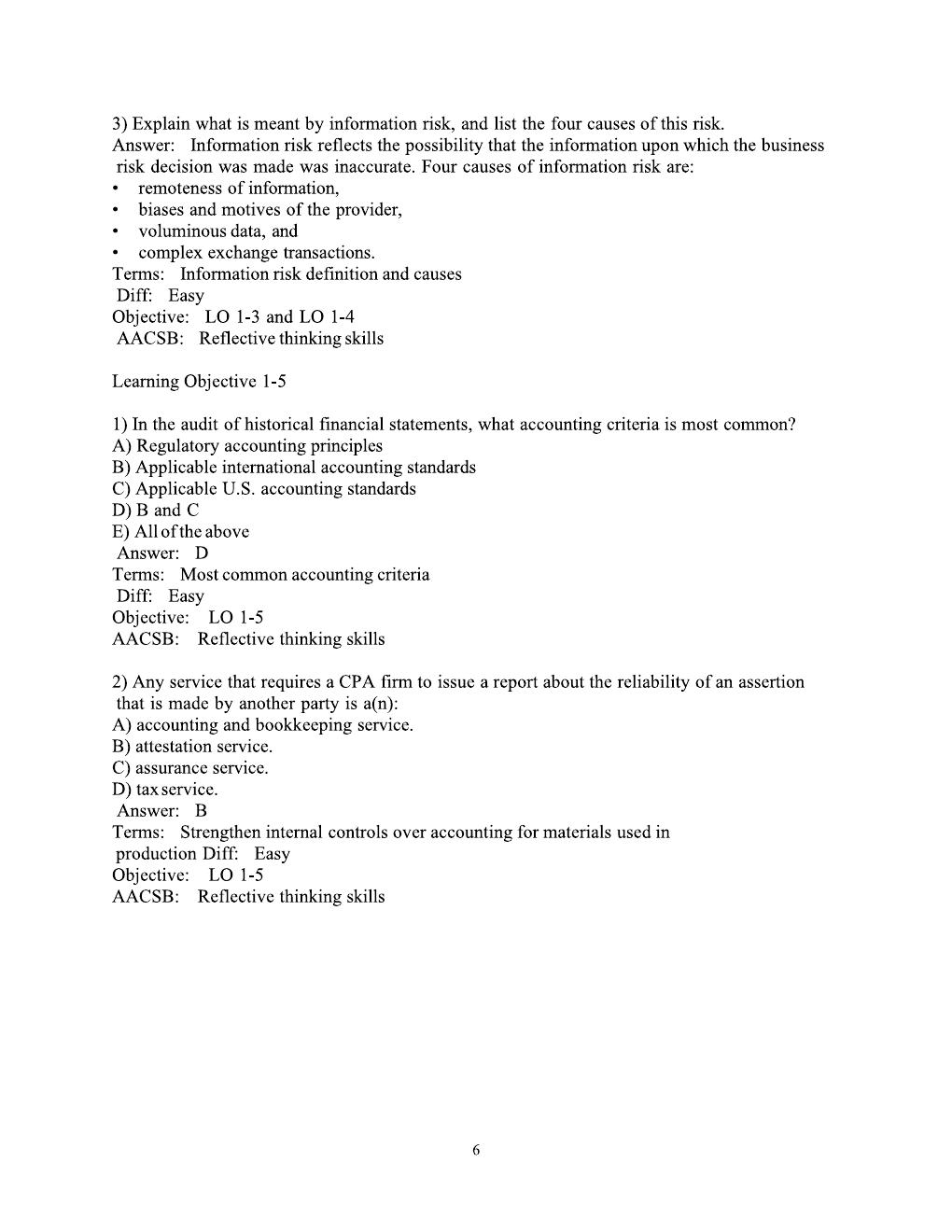 Preview page 7 of Auditing & Assurance Services Test Bank (16th Edition) - Arens, Elder, Beasley, Hogan