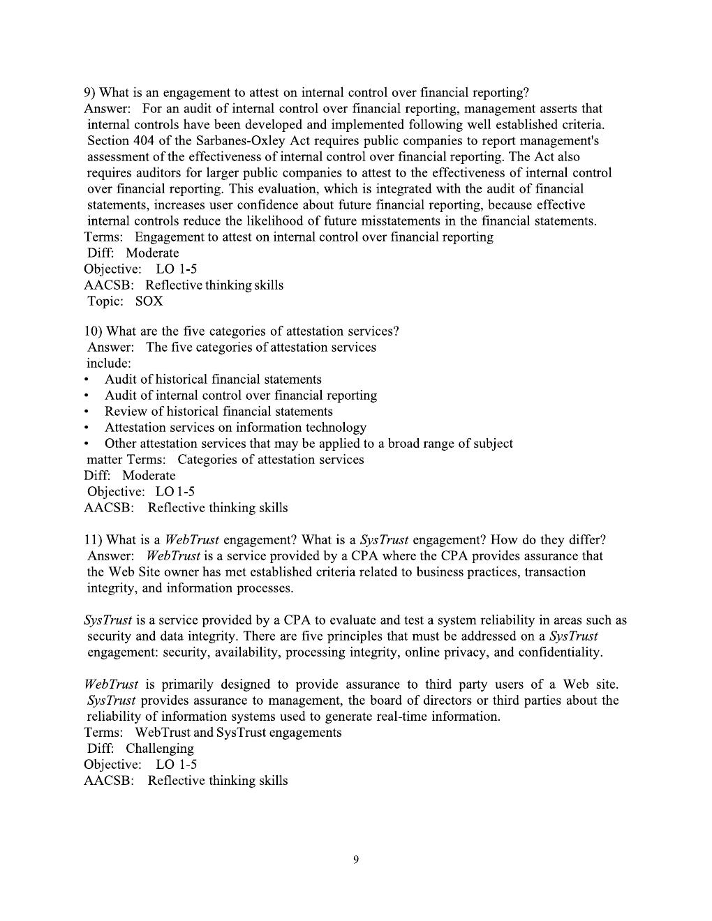 Preview page 10 of Auditing & Assurance Services Test Bank (16th Edition) - Arens, Elder, Beasley, Hogan