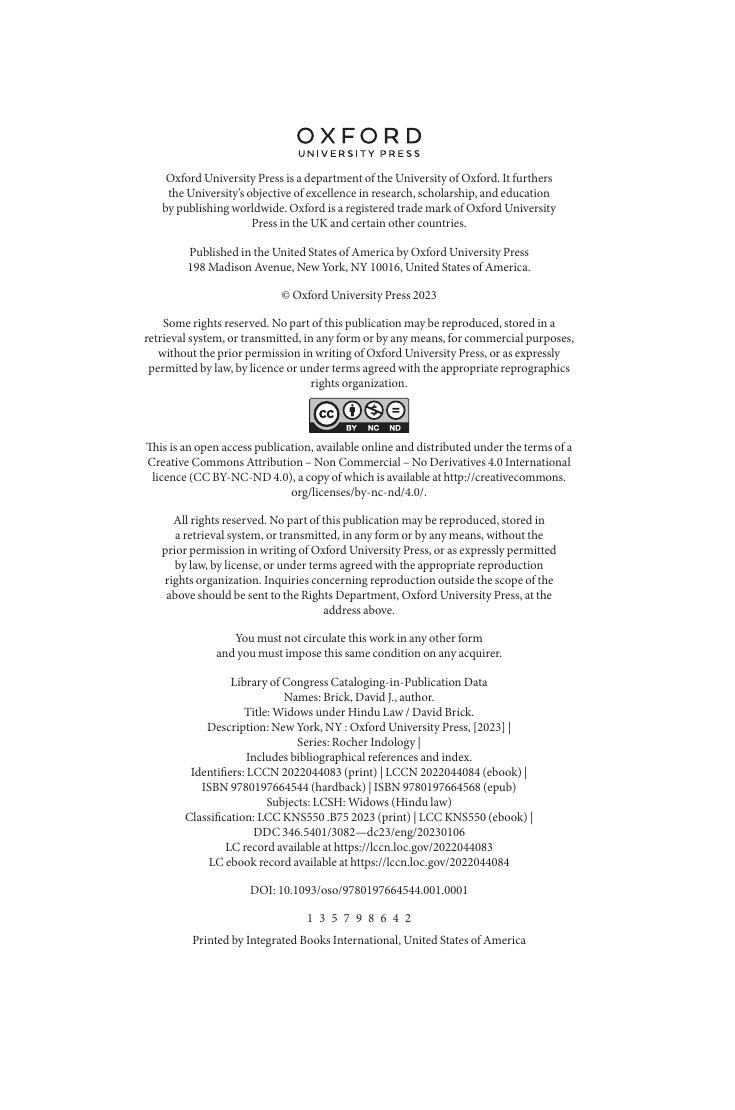 Preview page 5 of eBook Widows Under Hindu Law 1st Edition By David Brick