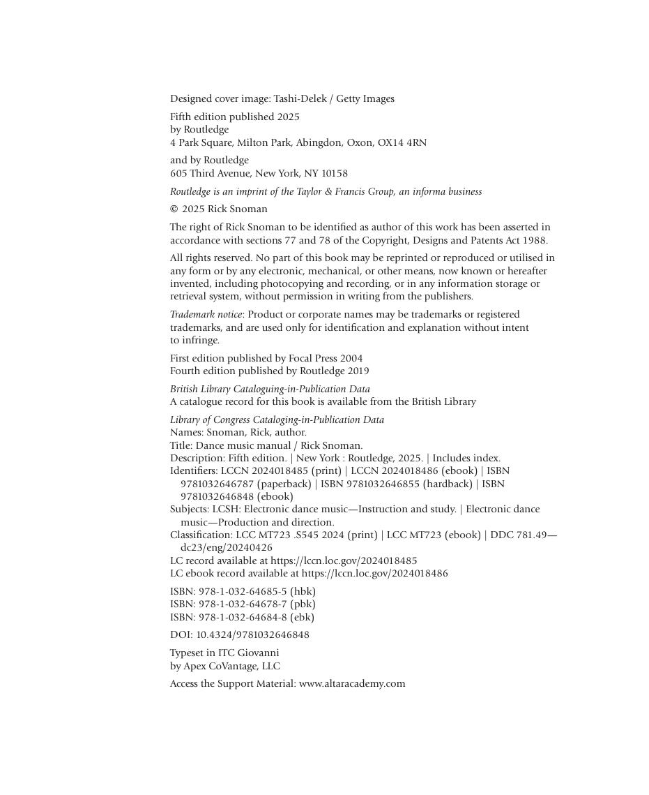 Preview page 5 of Dance Music Manual 5th Edition By Rick Snoman