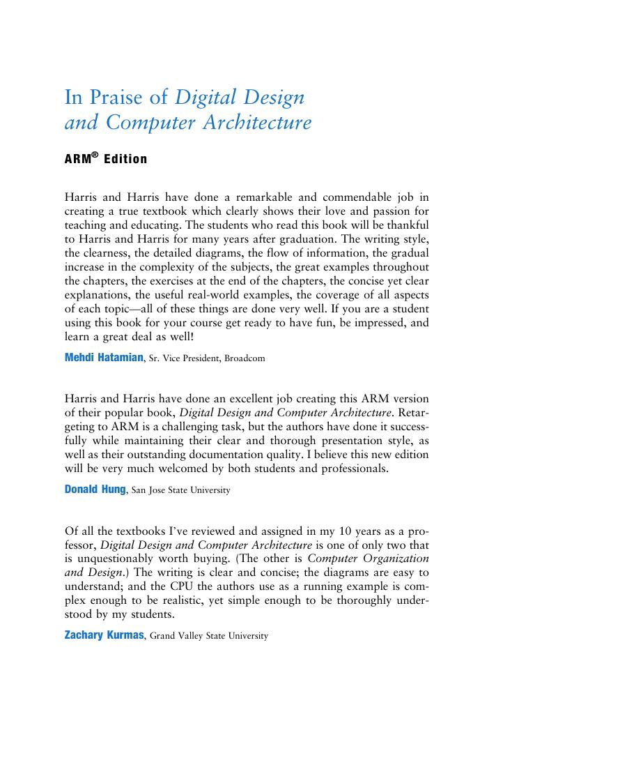 Preview page 2 of Digital Design and Computer Architecture ARM Edition By David Money Harris