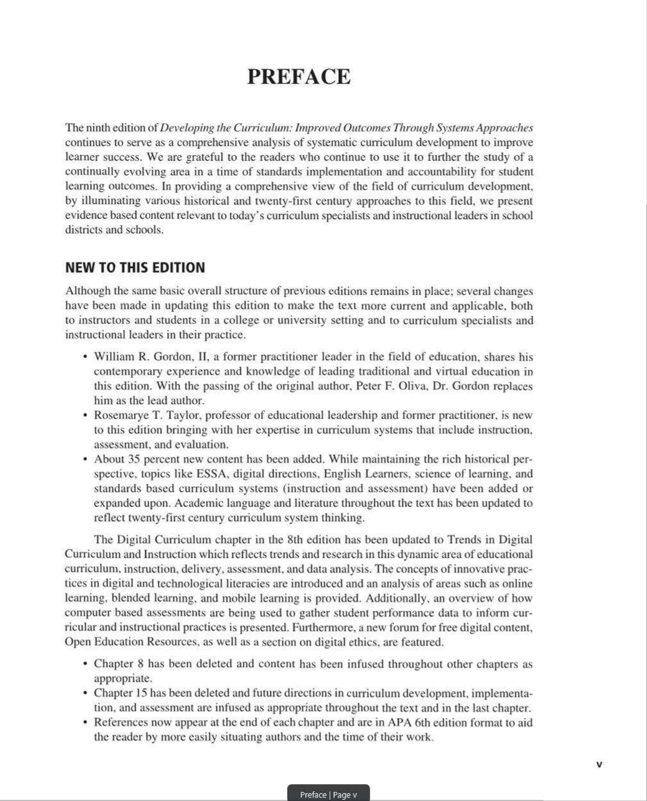 Preview page 6 of Developing the Curriculum 9th Edition By William Gordon II, Rosemarye Taylor