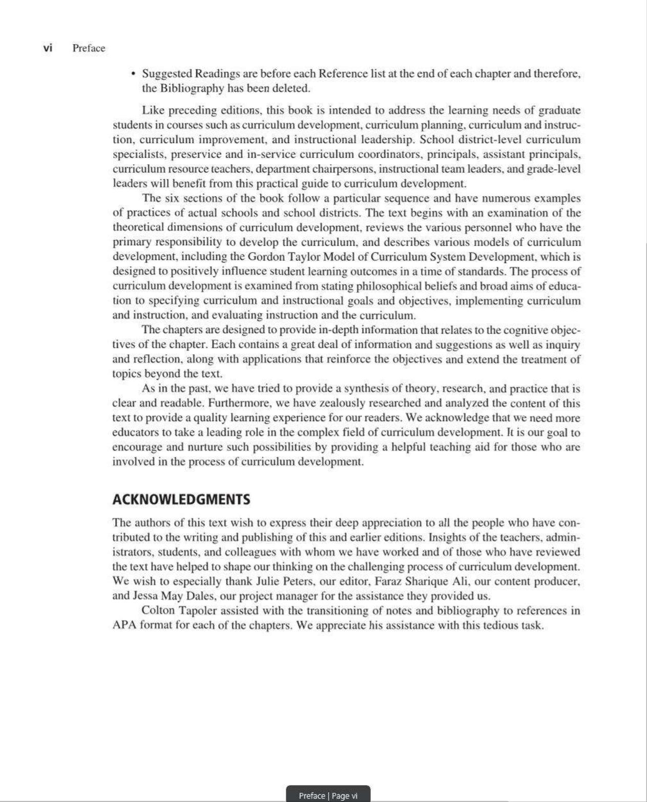 Preview page 7 of Developing the Curriculum 9th Edition By William Gordon II, Rosemarye Taylor