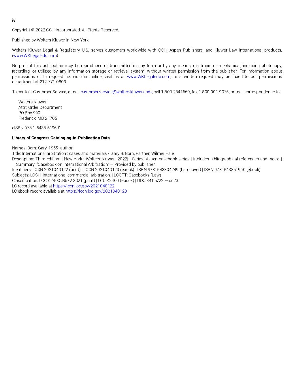 Preview page 5 of International Arbitration Cases and Materials 3rd Edition By Gary B. Born