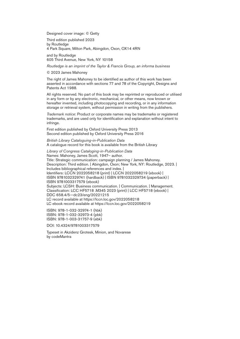 Preview page 5 of Strategic Communication Campaign Planning 3rd Edition By James Mahoney