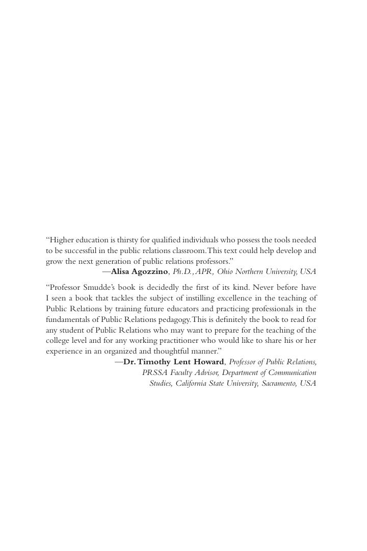 Preview page 2 of Teaching Public Relations Principles and Practices for Effective Learning By Peter M. Smudde