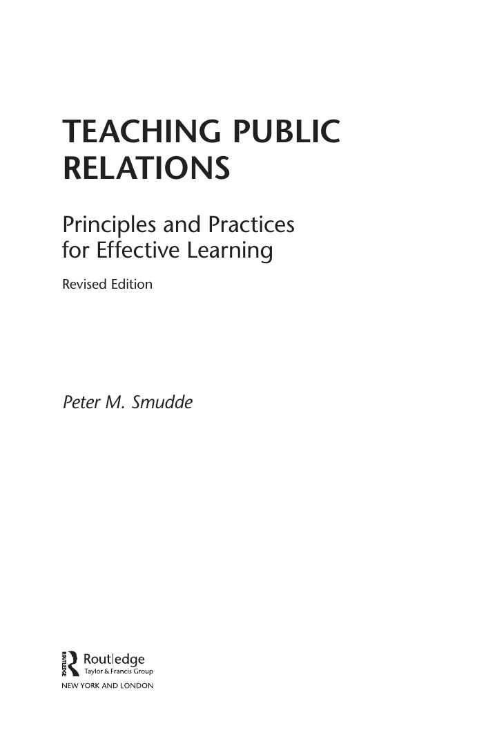 Preview page 6 of Teaching Public Relations Principles and Practices for Effective Learning By Peter M. Smudde