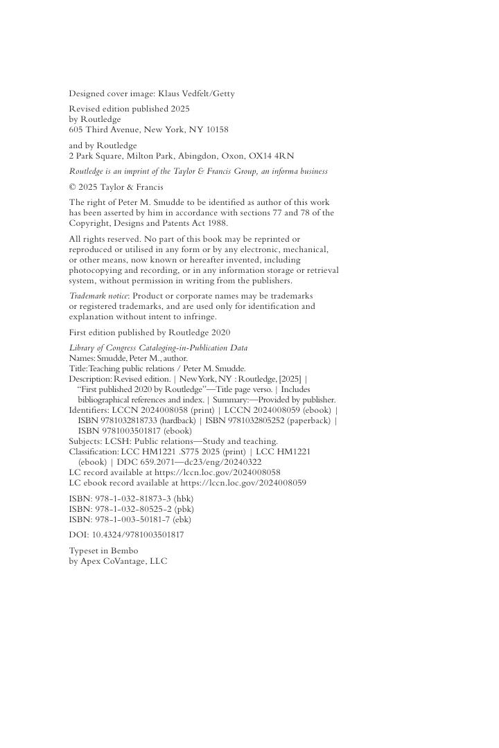 Preview page 7 of Teaching Public Relations Principles and Practices for Effective Learning By Peter M. Smudde