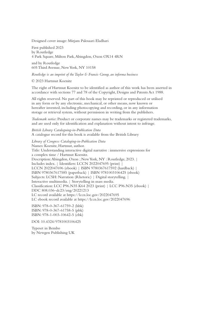 Preview page 5 of Understanding Interactive Digital Narrative Immersive Expressions for a Complex Time 1st Edition By Hartmut Koenitz