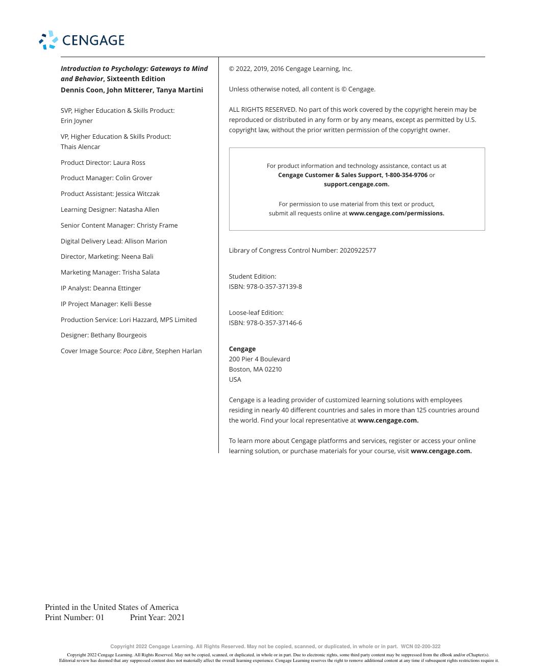 Preview page 4 of INTRODUCTION PSYCHOLOGY GATEWAY MIND BEHAVIOR 16th Editon By Dennis Coon