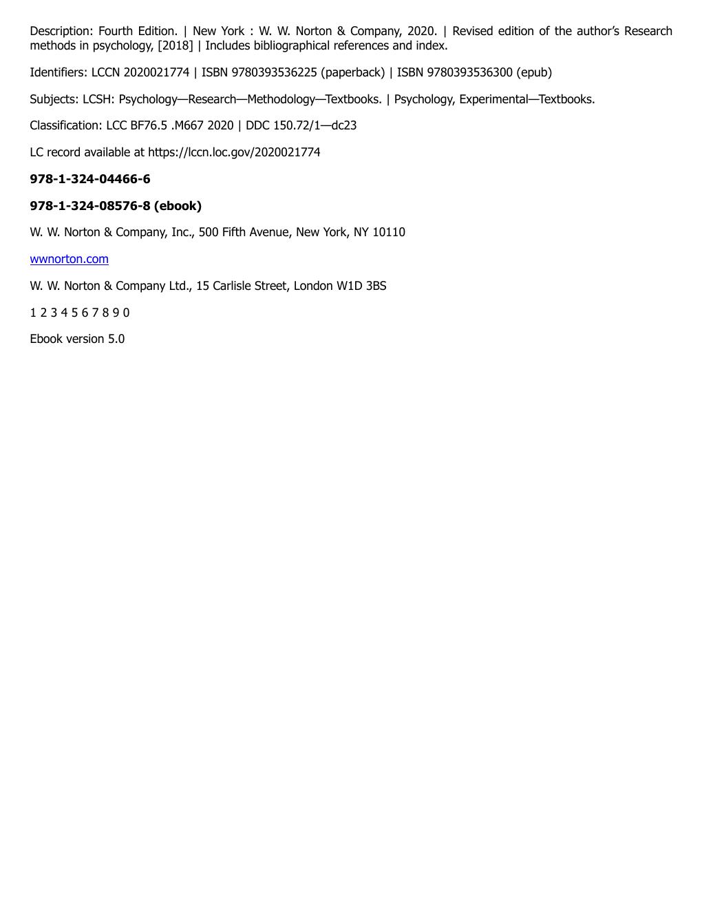 Preview page 5 of Research Methods in Psychology 5th Edition By Beth Morling