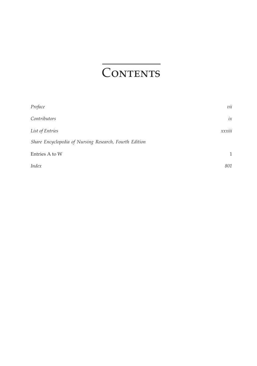 Preview page 6 of Encyclopedia of nursing research 4th Edition By Joyce J. Fitzpatrick