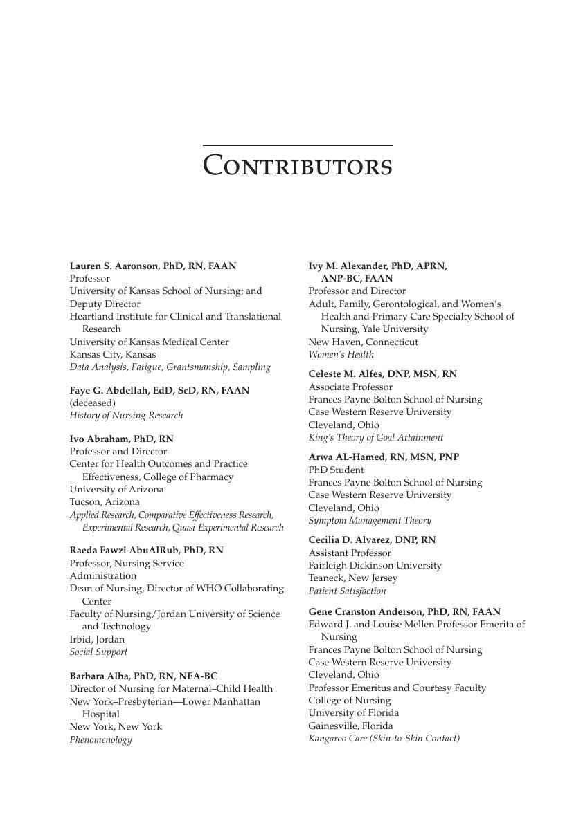 Preview page 10 of Encyclopedia of nursing research 4th Edition By Joyce J. Fitzpatrick