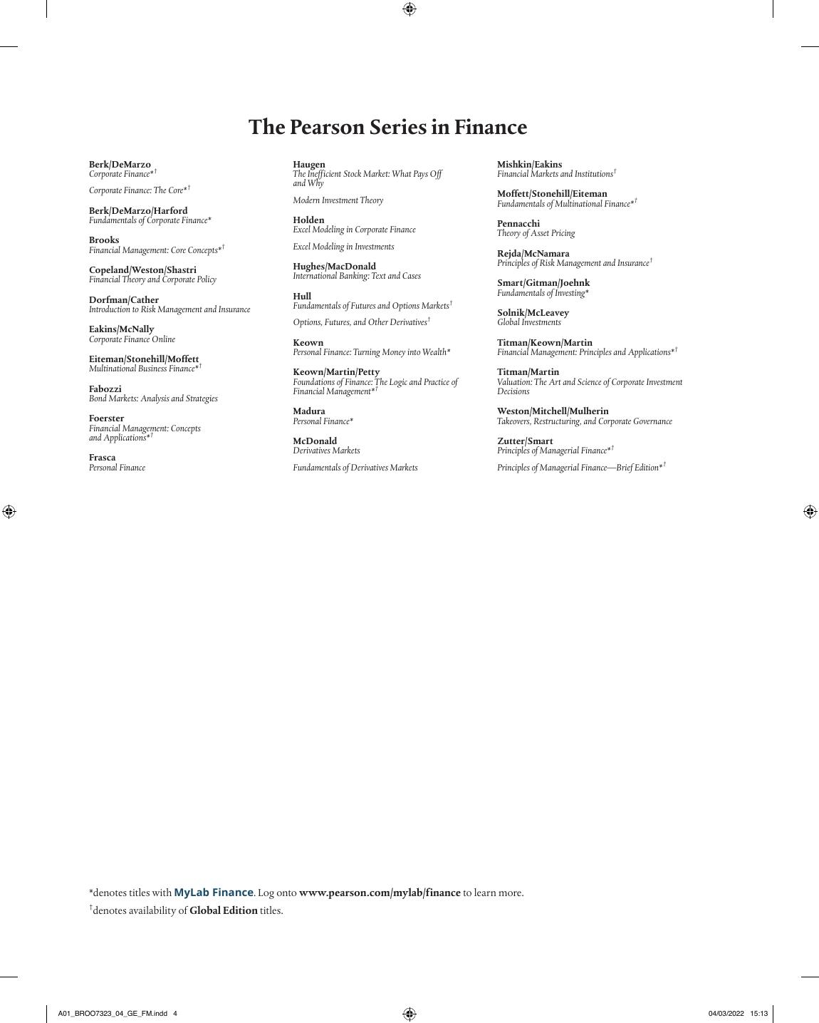 Preview page 5 of Financial Management Core Concepts 4th Global Edition By Raymond Brooks