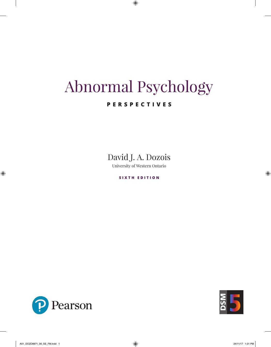 Preview page 2 of Abnormal Psychology Perspectives 6th Edition By David J.A. Dozois eBook PDF