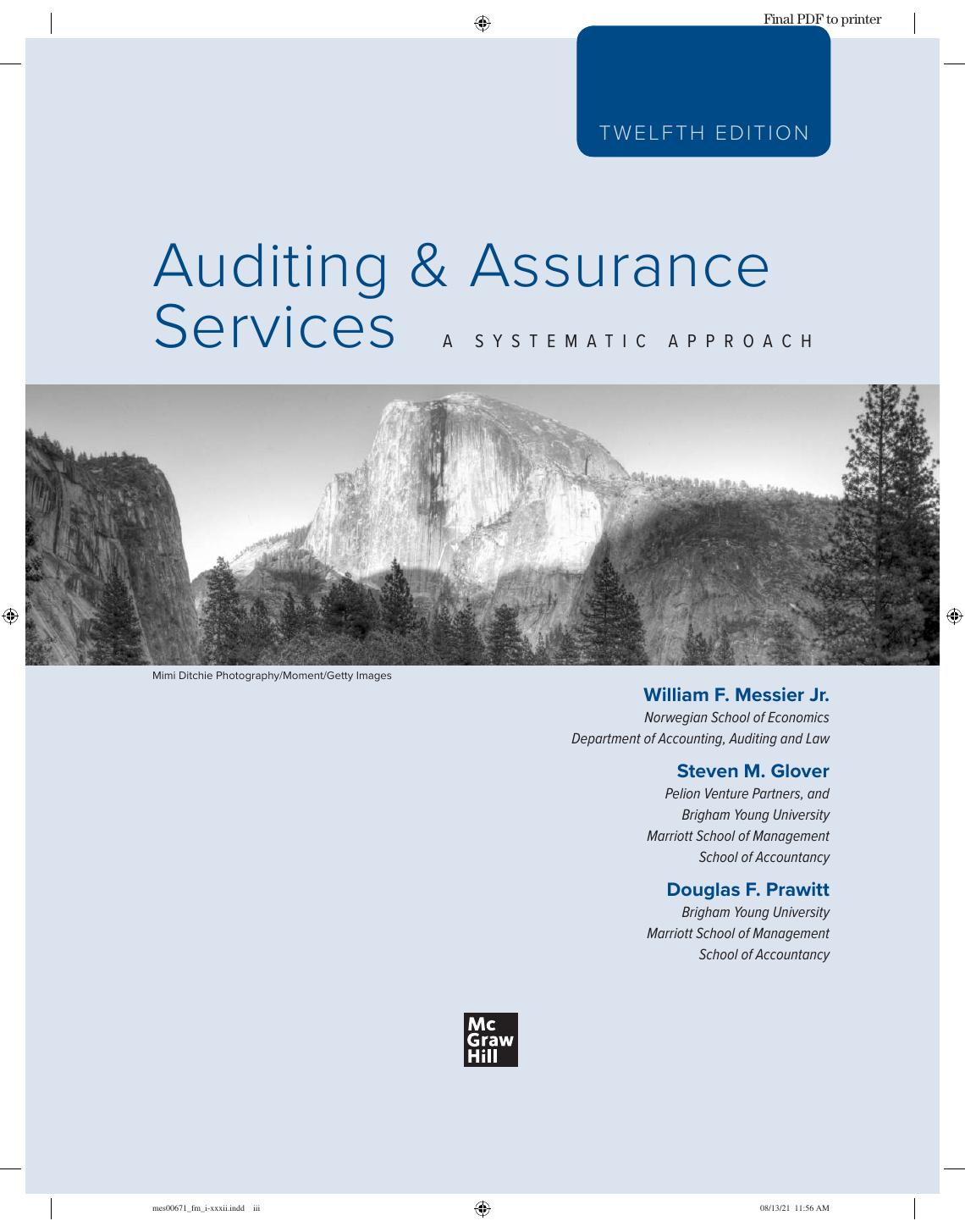 Preview page 4 of Auditing & Assurance Services A Systematic Approach 12th Edition By William Messier, Steven Glover, Douglas Prawitt eBoo