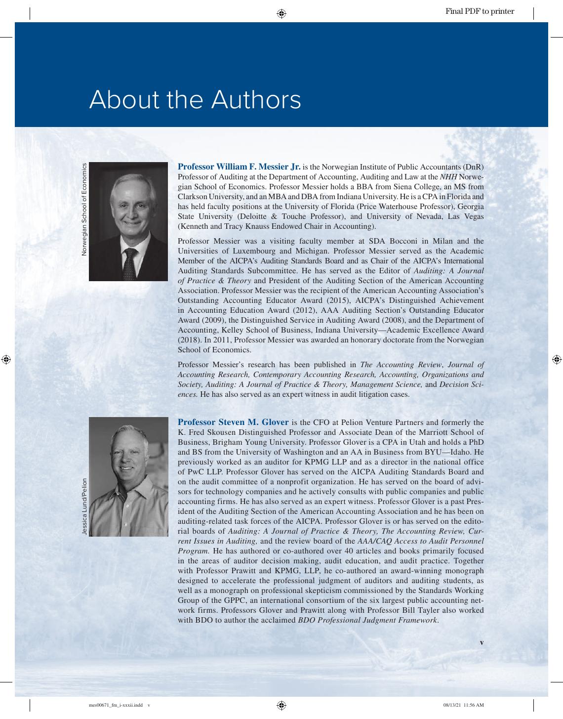 Preview page 6 of Auditing & Assurance Services A Systematic Approach 12th Edition By William Messier, Steven Glover, Douglas Prawitt eBoo