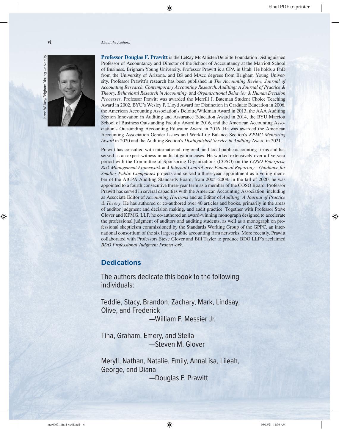Preview page 7 of Auditing & Assurance Services A Systematic Approach 12th Edition By William Messier, Steven Glover, Douglas Prawitt eBoo