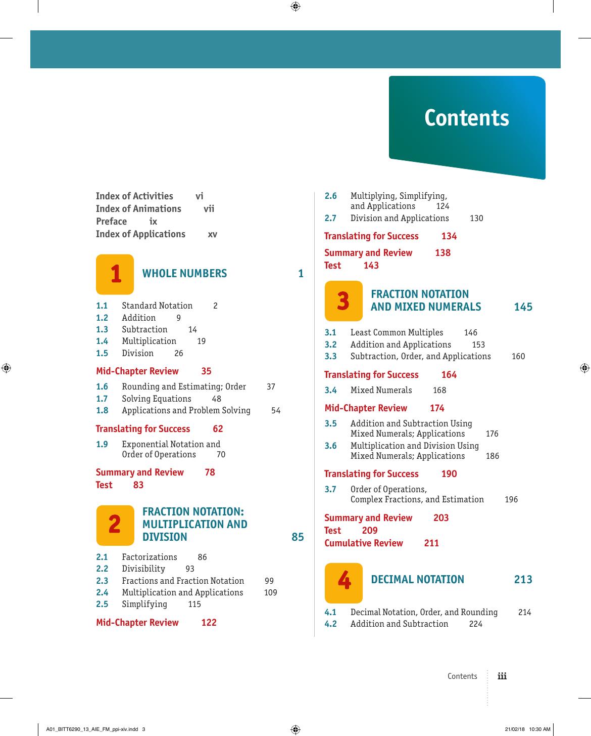 Preview page 5 of Basic college Mathematics 13th Edition By Judith Beecher, Marvin Bittinger, Barbara Johnson eBook PDF
