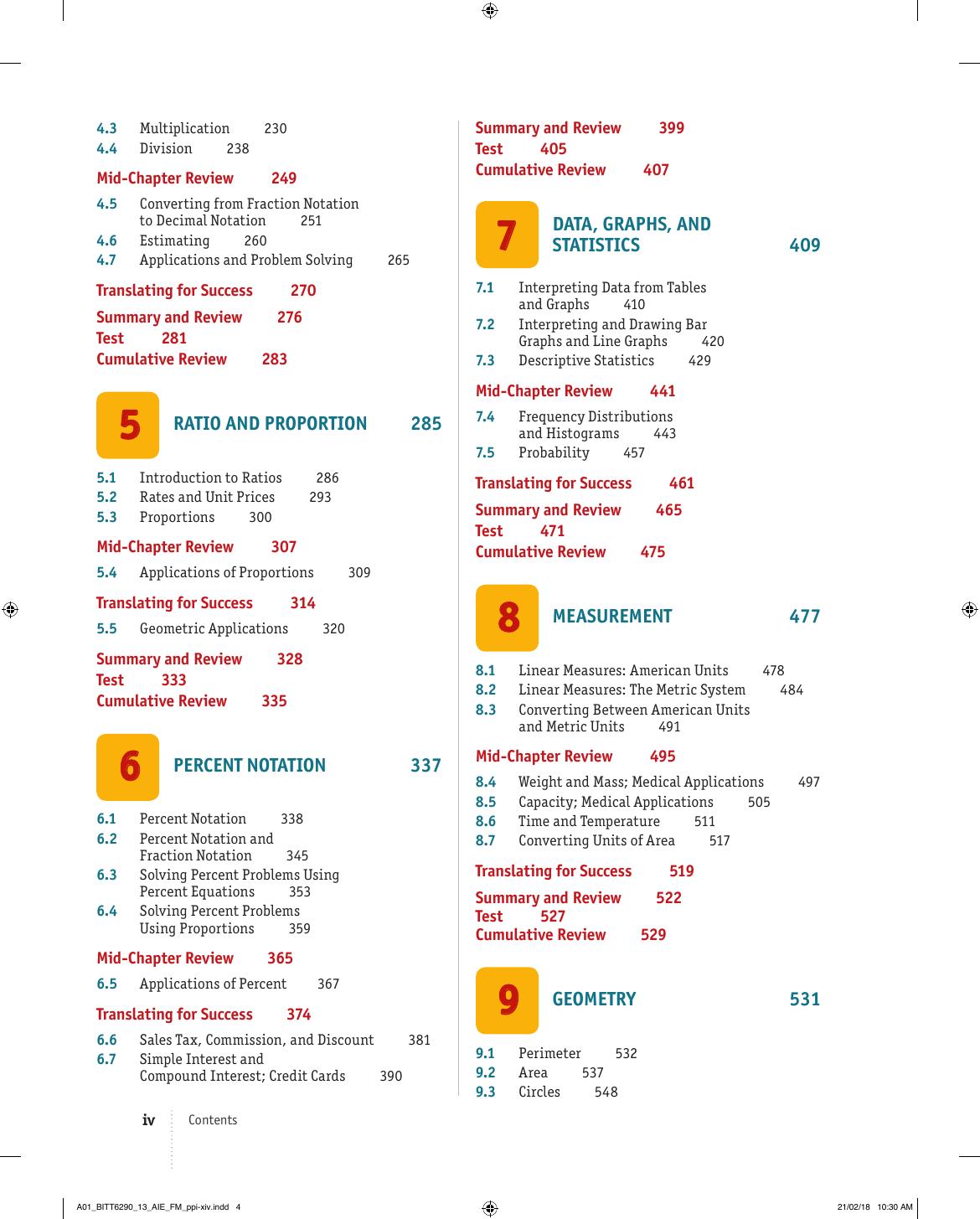 Preview page 6 of Basic college Mathematics 13th Edition By Judith Beecher, Marvin Bittinger, Barbara Johnson eBook PDF