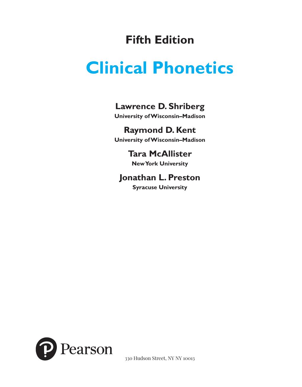 Preview page 4 of Clinical Phonetics 5th Edition, By Lawrence Shriberg eBook PDF
